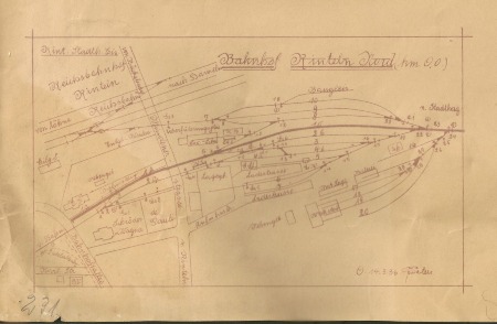 MEC Stadthagen: Bahnhofsplan Rinteln-Nord Zustand 1936 Quelle: Archiv der DEW