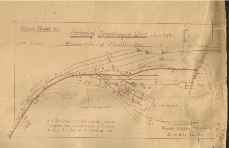 MEC Stadthagen: Gleisplan Stadthagen-West. Zustand 1936 Quelle; Archiv der DEW