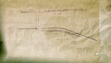 MEC Stadthagen: Bahnhofsplan Schaumburger Steinbrüche Zustand 1936 Quelle Archiv der DEW