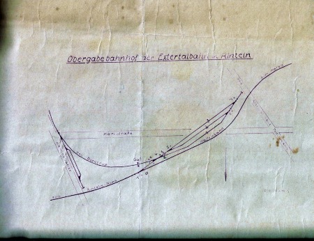 MEC Stadthagen: Bahnhofsplan Rinteln Extertalbahn Zustand 1936 Quelle: Archiv der DEW