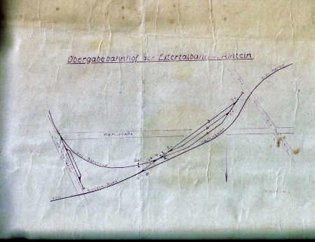 MEC Stadthagen: Bahnhofsplan Rinteln Extertalbahn Zustand 1936 Quelle: Archiv der DEW