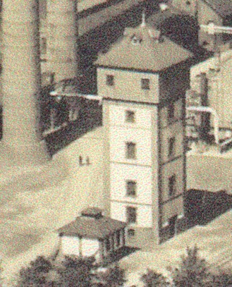 MEC Stadthagen: Georgschacht: Wasserturm und Tiefbrunnenhaus 1930. Quelle: Stadtarchiv