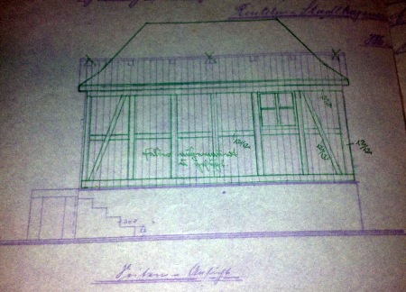 MEC Stadthagen: Haltepunkt Georgschacht: Plan des Eilgutschuppens. 1938. Quelle: Stadtarchiv Stadthagen