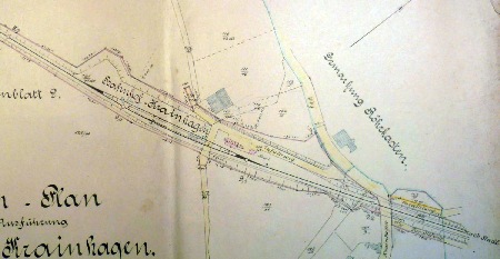 MEC Stadthagen: Streckenplan der RStE: Bahnhof Krainhagen. Erstellt 1899, danach fortgeschrieben