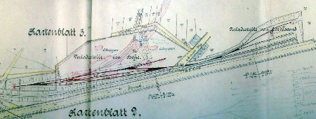 MEC Stadthagen: Streckenplan der RStE: Anschluß Heye und Stoevesand. Erstellt 1899, danach fortgeschrieben